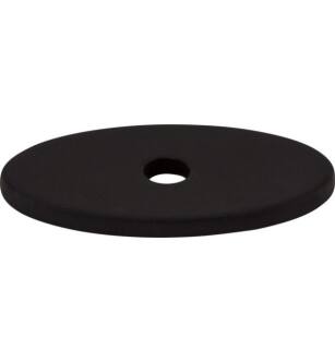 Top Knobs TK58BLK Sanctuary 1 1/4" Steel Small Oval Cabinet Knob Backplate in Flat Black
