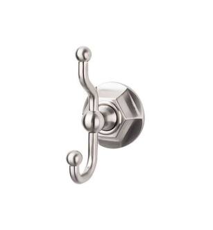 Top Knobs ED2BSNB Edwardian Bath 5" Wall Mount Beaded Backplate Double Robe Hook in Brushed Satin Nickel