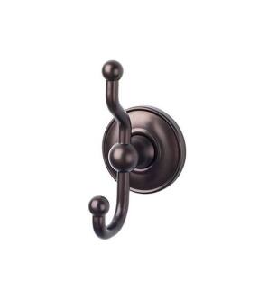 Top Knobs ED2ORBD Edwardian Bath 5" Wall Mount Plain Backplate Double Robe Hook in Oil Rubbed Bronze