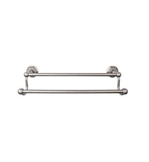 Top Knobs ED7APB Edwardian Bath 20 1/2" Wall Mount Hex Backplate Double Towel Bar in Antique Pewter