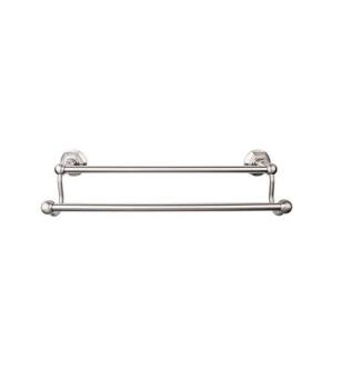 Top Knobs ED7BSNB Edwardian Bath 20 1/2" Wall Mount Hex Backplate Double Towel Bar in Brushed Satin Nickel
