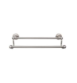 Top Knobs ED7BSNF Edwardian Bath 20 1/2" Wall Mount Rope Backplate Double Towel Bar in Brushed Satin Nickel