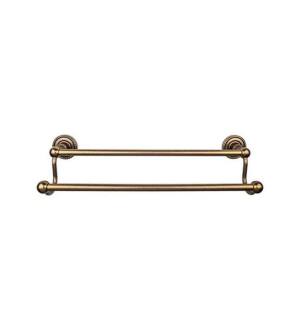 Top Knobs ED7GBZF Edwardian Bath 20 1/2" Wall Mount Rope Backplate Double Towel Bar in German Bronze