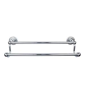 Top Knobs ED7PCF Edwardian Bath 20 1/2" Wall Mount Rope Backplate Double Towel Bar in Polished Chrome