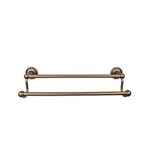 Top Knobs ED7GBZE Edwardian Bath 20 1/2" Wall Mount Ribbon Backplate Double Towel Bar in German Bronze