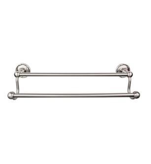Top Knobs ED7BSNE Edwardian Bath 20 1/2" Wall Mount Ribbon Backplate Double Towel Bar in Brushed Satin Nickel