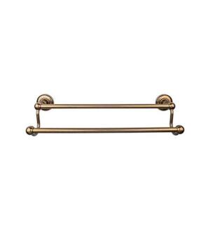 Top Knobs ED7GBZD Edwardian Bath 20 1/2" Wall Mount Plain Backplate Double Towel Bar in German Bronze