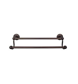 Top Knobs ED7ORBD Edwardian Bath 20 1/2" Wall Mount Plain Backplate Double Towel Bar in Oil Rubbed Bronze
