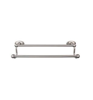 Top Knobs ED7BSNC Edwardian Bath 20 1/2" Wall Mount Oval Backplate Double Towel Bar in Brushed Satin Nickel