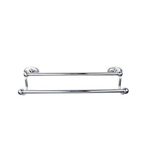 Top Knobs ED7PCC Edwardian Bath 20 1/2" Wall Mount Oval Backplate Double Towel Bar in Polished Chrome