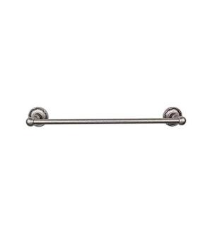Top Knobs ED6APE Edwardian Bath 20 1/2" Wall Mount Ribbon Backplate Single Towel Bar in Antique Pewter