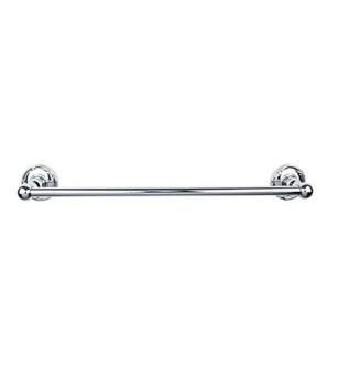 Top Knobs ED6PCE Edwardian Bath 20 1/2" Wall Mount Ribbon Backplate Single Towel Bar in Polished Chrome