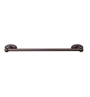 Top Knobs ED6ORBC Edwardian Bath 20 1/2" Wall Mount Oval Backplate Single Towel Bar in Oil Rubbed Bronze