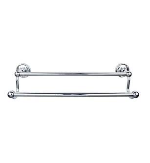 Top Knobs ED11PCE Edwardian Bath 32 1/2" Wall Mount Ribbon Backplate Double Towel Bar in Polished Chrome