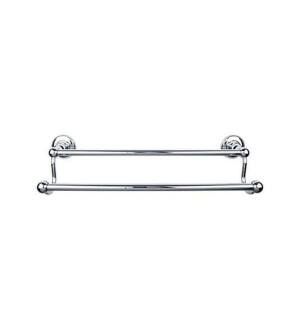 Top Knobs ED11PCD Edwardian Bath 32 1/2" Wall Mount Plain Backplate Double Towel Bar in Polished Chrome