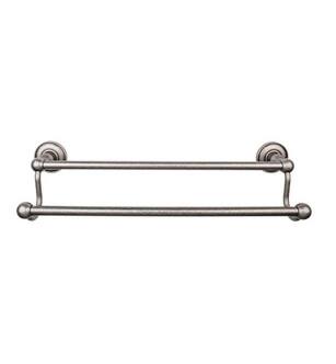 Top Knobs ED11APD Edwardian Bath 32 1/2" Wall Mount Plain Backplate Double Towel Bar in Antique Pewter