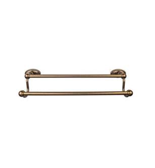 Top Knobs ED11GBZC Edwardian Bath 32 1/2" Wall Mount Oval Backplate Double Towel Bar in German Bronze