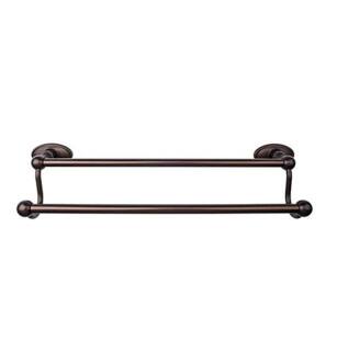 Top Knobs ED11ORBC Edwardian Bath 32 1/2" Wall Mount Oval Backplate Double Towel Bar in Oil Rubbed Bronze