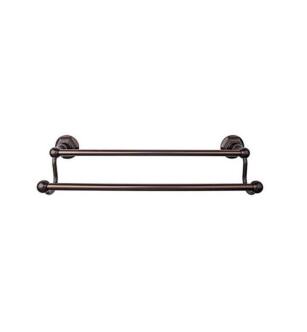 Top Knobs ED11ORBB Edwardian Bath 32 1/2" Wall Mount Hex Backplate Double Towel Bar in Oil Rubbed Bronze