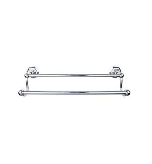 Top Knobs ED11PCB Edwardian Bath 32 1/2" Wall Mount Hex Backplate Double Towel Bar in Polished Chrome