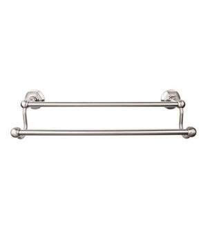 Top Knobs ED11BSNB Edwardian Bath 32 1/2" Wall Mount Hex Backplate Double Towel Bar in Brushed Satin Nickel