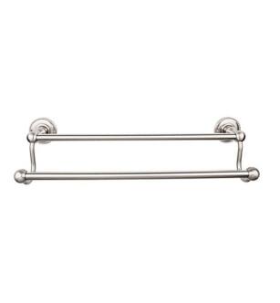 Top Knobs ED11BSNA Edwardian Bath 32 1/2" Wall Mount Beaded Backplate Double Towel Bar in Brushed Satin Nickel