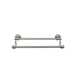 Top Knobs ED9APE Edwardian Bath 26 1/2" Wall Mount Ribbon Backplate Double Towel Bar in Antique Pewter