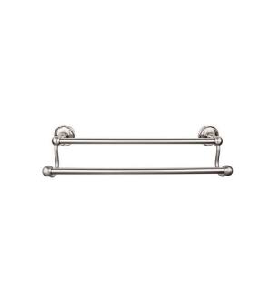 Top Knobs ED9BSNE Edwardian Bath 26 1/2" Wall Mount Ribbon Backplate Double Towel Bar in Brushed Satin Nickel