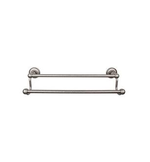 Top Knobs ED9APD Edwardian Bath 26 1/2" Wall Mount Plain Backplate Double Towel Bar in Antique Pewter