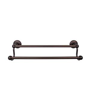 Top Knobs ED9ORBD Edwardian Bath 26 1/2" Wall Mount Plain Backplate Double Towel Bar in Oil Rubbed Bronze
