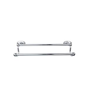 Top Knobs ED9PCC Edwardian Bath 26 1/2" Wall Mount Oval Backplate Double Towel Bar in Polished Chrome