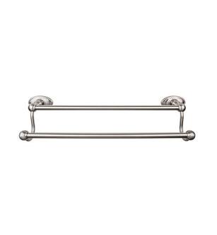 Top Knobs ED9BSNC Edwardian Bath 26 1/2" Wall Mount Oval Backplate Double Towel Bar in Brushed Satin Nickel
