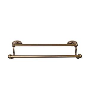 Top Knobs ED9GBZC Edwardian Bath 26 1/2" Wall Mount Oval Backplate Double Towel Bar in German Bronze