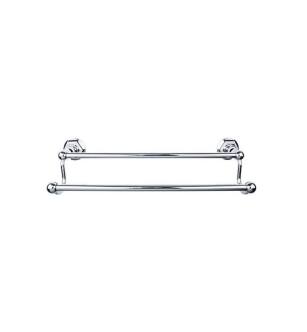 Top Knobs ED9PCB Edwardian Bath 26 1/2" Wall Mount Hex Backplate Double Towel Bar in Polished Chrome