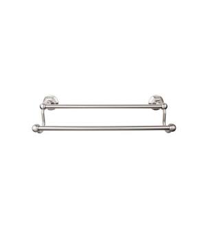 Top Knobs ED9BSNB Edwardian Bath 26 1/2" Wall Mount Hex Backplate Double Towel Bar in Brushed Satin Nickel