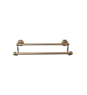 Top Knobs ED9GBZB Edwardian Bath 26 1/2" Wall Mount Hex Backplate Double Towel Bar in German Bronze