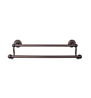 Top Knobs ED9ORBB Edwardian Bath 26 1/2" Wall Mount Hex Backplate Double Towel Bar in Oil Rubbed Bronze