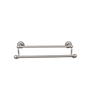 Top Knobs ED9APA Edwardian Bath 26 1/2" Wall Mount Rope Backplate Double Towel Bar in Antique Pewter