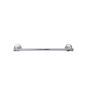 Top Knobs ED8PCD Edwardian Bath 26 1/2" Wall Mount Plain Backplate Single Towel Bar in Polished Chrome