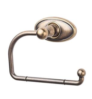 Top Knobs ED4GBZC Edwardian Bath 4 3/4" Wall Mount Oval Backplate Tissue Paper Holder in German Bronze