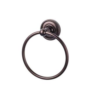 Top Knobs ED5ORBF Edwardian Bath 7" Wall Mount Rope Backplate Towel Ring in Oil Rubbed Bronze