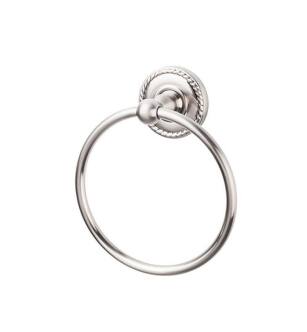 Top Knobs ED5BSNF Edwardian Bath 7" Wall Mount Rope Backplate Towel Ring in Brushed Satin Nickel