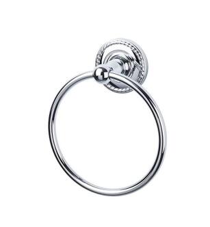 Top Knobs ED5PCF Edwardian Bath 7" Wall Mount Rope Backplate Towel Ring in Polished Chrome