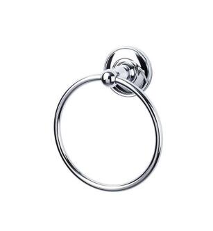 Top Knobs ED5PCD Edwardian Bath 7" Wall Mount Plain Backplate Towel Ring in Polished Chrome