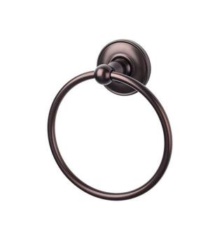 Top Knobs ED5ORBD Edwardian Bath 7" Wall Mount Plain Backplate Towel Ring in Oil Rubbed Bronze