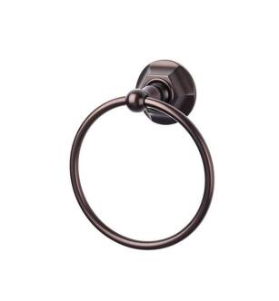 Top Knobs ED5ORBB Edwardian Bath 7" Wall Mount Hex Backplate Towel Ring in Oil Rubbed Bronze
