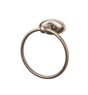 Top Knobs ED5GBZC Edwardian Bath 7" Wall Mount Oval Backplate Towel Ring in German Bronze