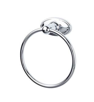 Top Knobs ED5PCC Edwardian Bath 7" Wall Mount Oval Backplate Towel Ring in Polished Chrome